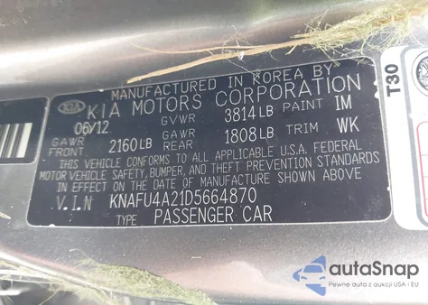 2013 Kia Forte Ex z USA, uszkodzony, nr VIN KNAFU4A21D5664870